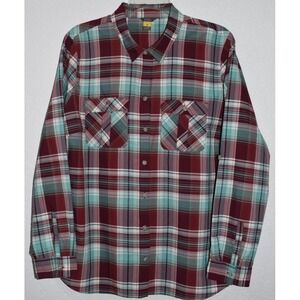 Eddie Bauer Women XL Top Roll Tab Sleeve Camp Shirt Outdoor Hiking Nylon Plaid